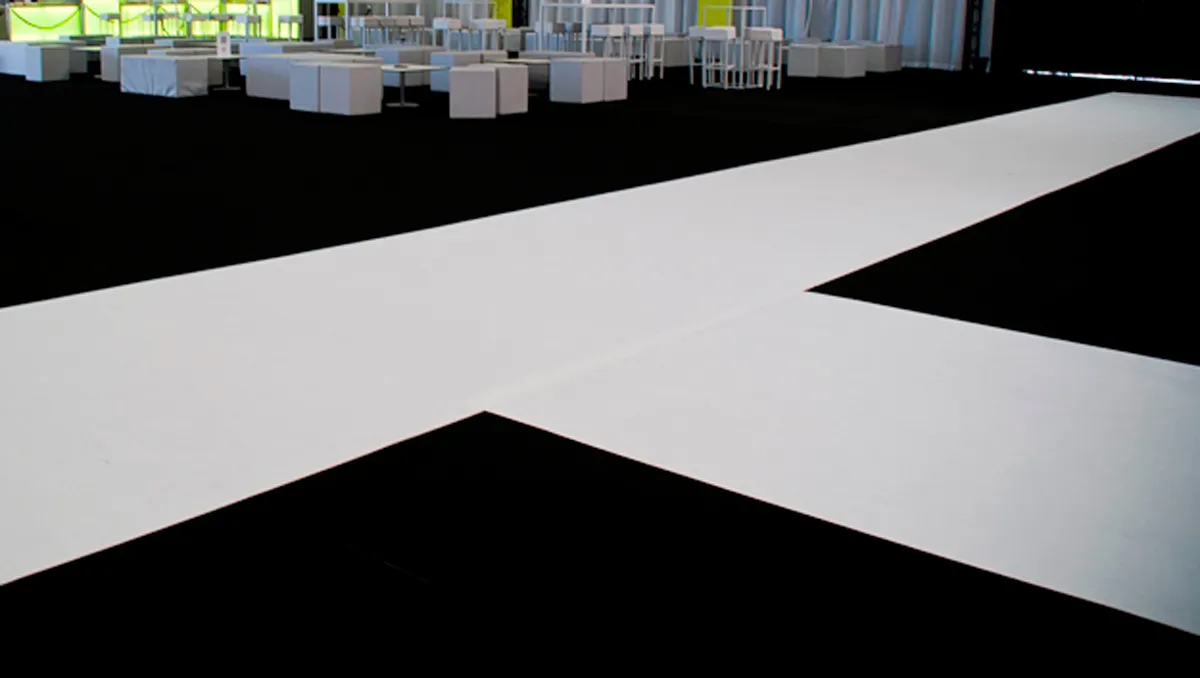 Wit beurstapijt voor expo stand