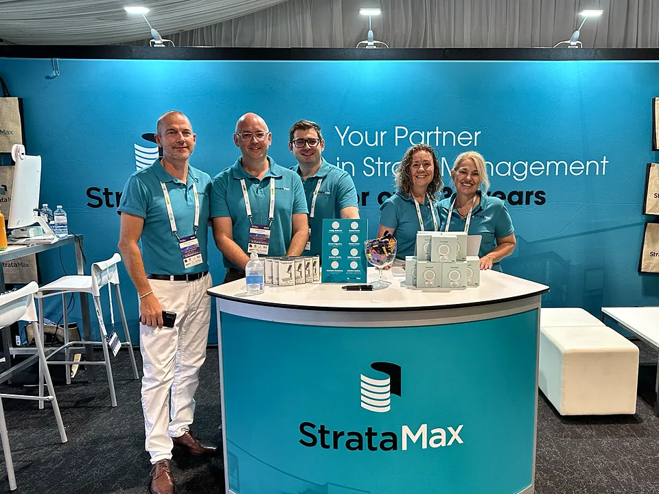 StrataMax team at the StrataMax stand at an industry conference