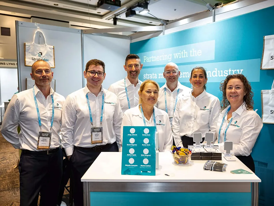 StrataMax team at their Strata Community Association conference booth