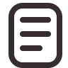 Icon of a square with rounded corners containing three horizontal lines stacked vertically.