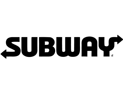 Subway restaurant chain logo with arrows extending from the ‘S’ to the left and the ‘Y’ to the right.