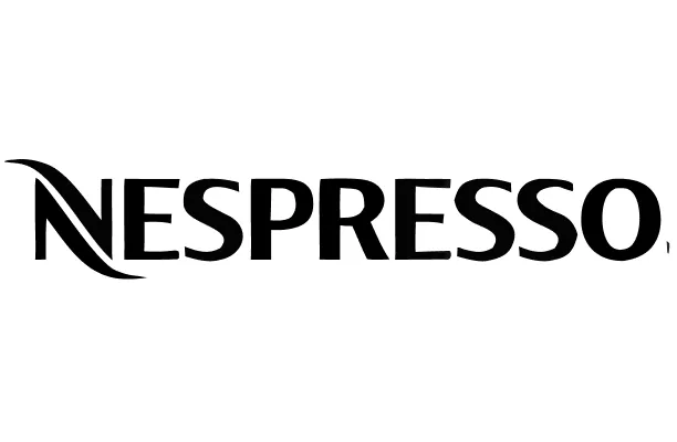 Nespresso brand logo in black text with stylized capital N.