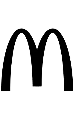 Black stylized letter M resembling the McDonald's logo on a white background.