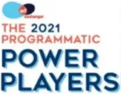 Logo featuring a red and blue circular icon above the text: 'The 2021 Programmatic Power Players' in mixed red and blue fonts.