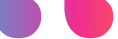 Two rounded shapes resembling quotation marks, with gradient colors transitioning from purple to pink.