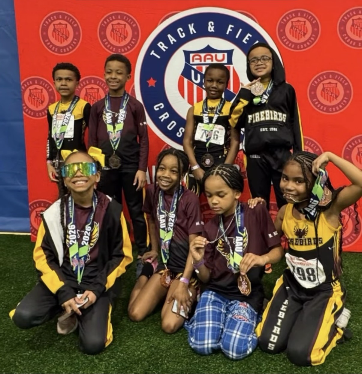Firebirds athletes during the 2025–2026 indoor season
