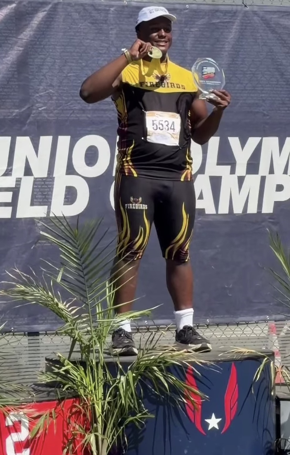 Braxton Stith, USATF Junior Olympic Shot Put gold medalist