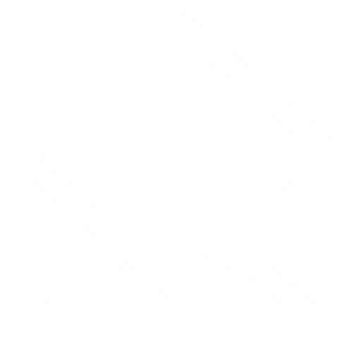 White open envelope icon on black background.