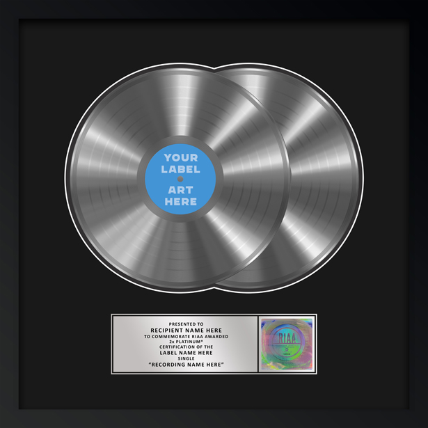 2x Platinum RIAA plaque, style D1, two platinum records