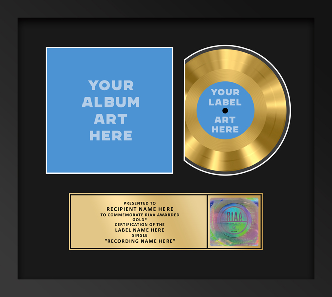 Gold RIAA 7-inch single plaque, style S4