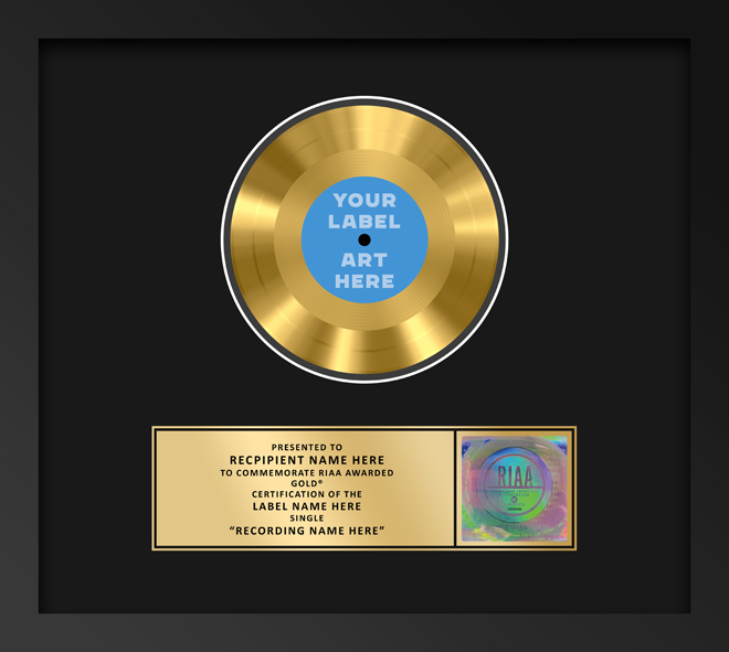Gold RIAA 7-inch single plaque, style S1