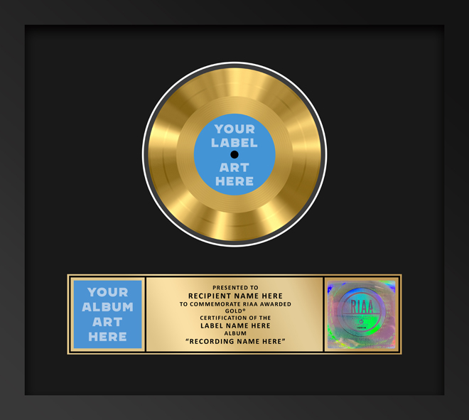 Gold RIAA 7-inch single plaque, style S2