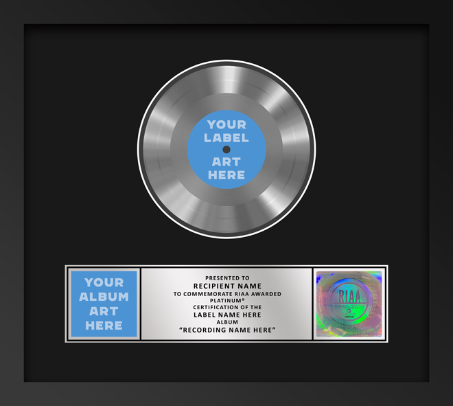 Platinum RIAA 7-inch single plaque, style S2