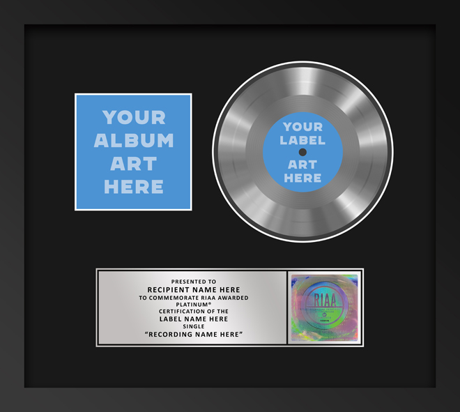 Platinum RIAA 7-inch single plaque, style S3