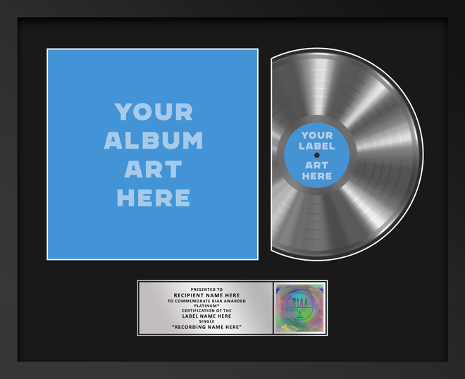 Platinum RIAA 12-inch album plaque, style A5