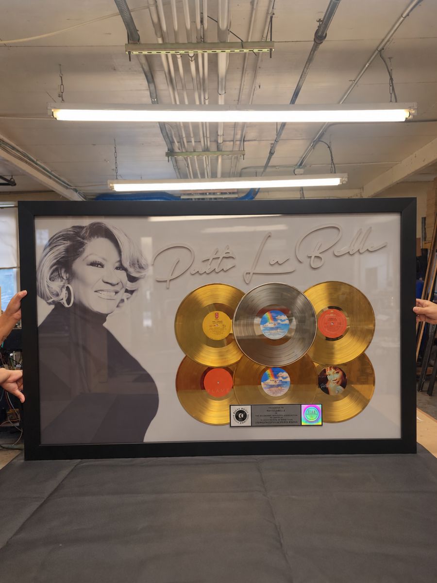 Patti LaBelle custom multi-disc RIAA award plaque