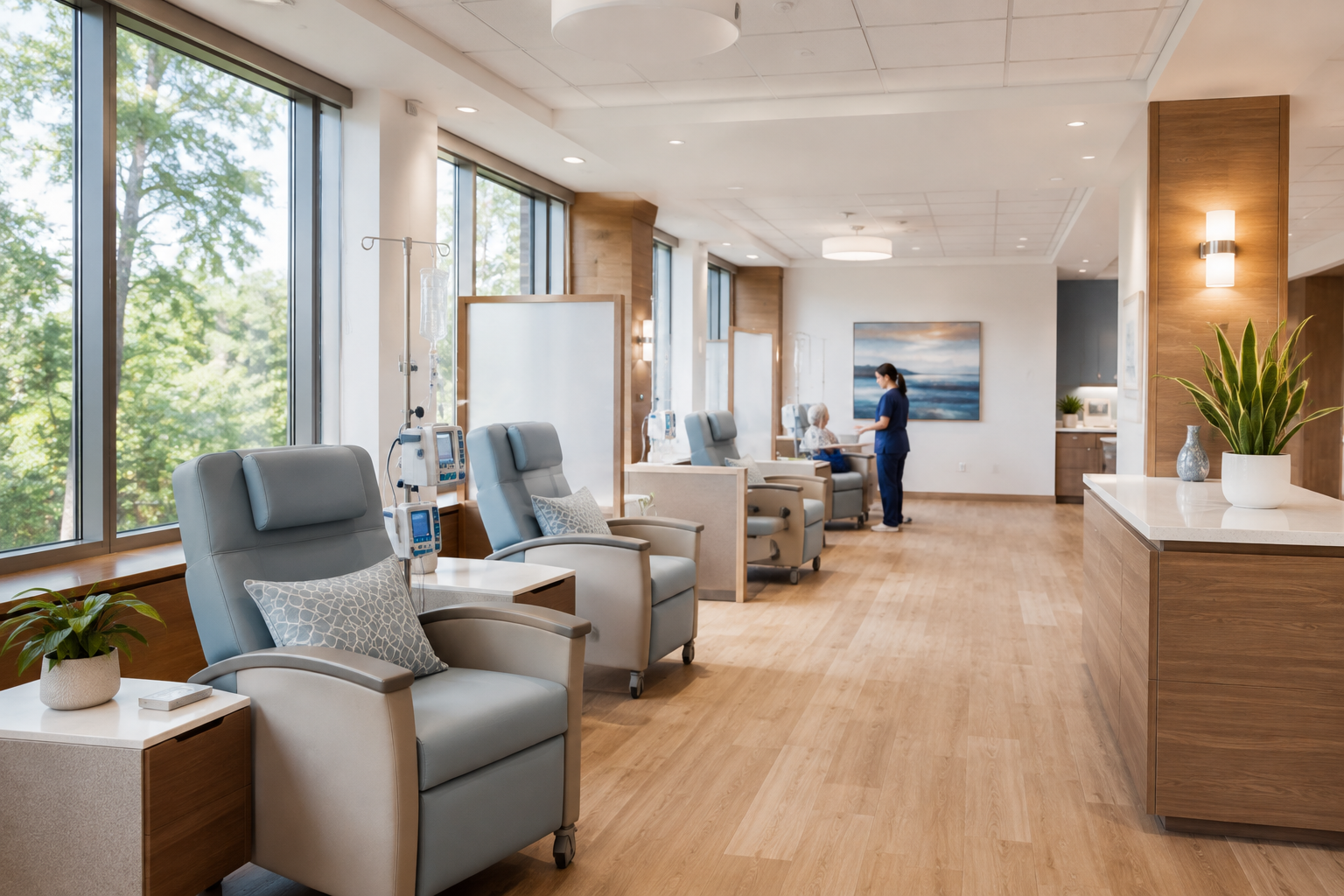 Premier's welcoming on-site infusion suite where oncology, hematology, and lab care come together