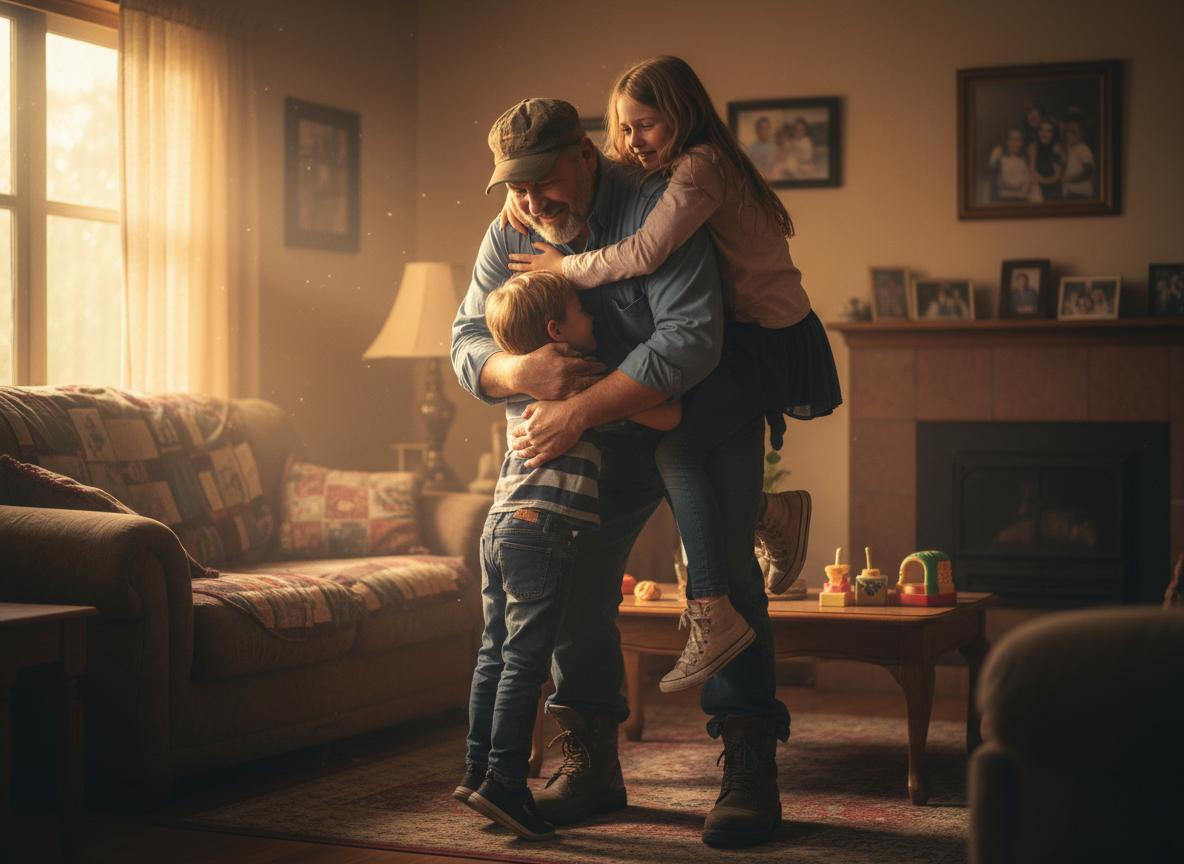 image of a family looking at insurance policy