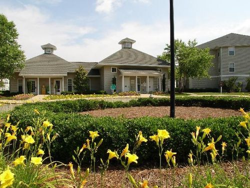 Exterior with flower bushes