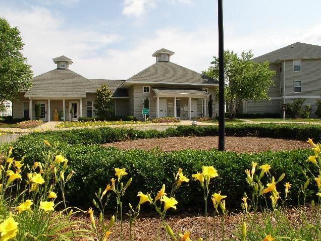 Exterior with flower bushes