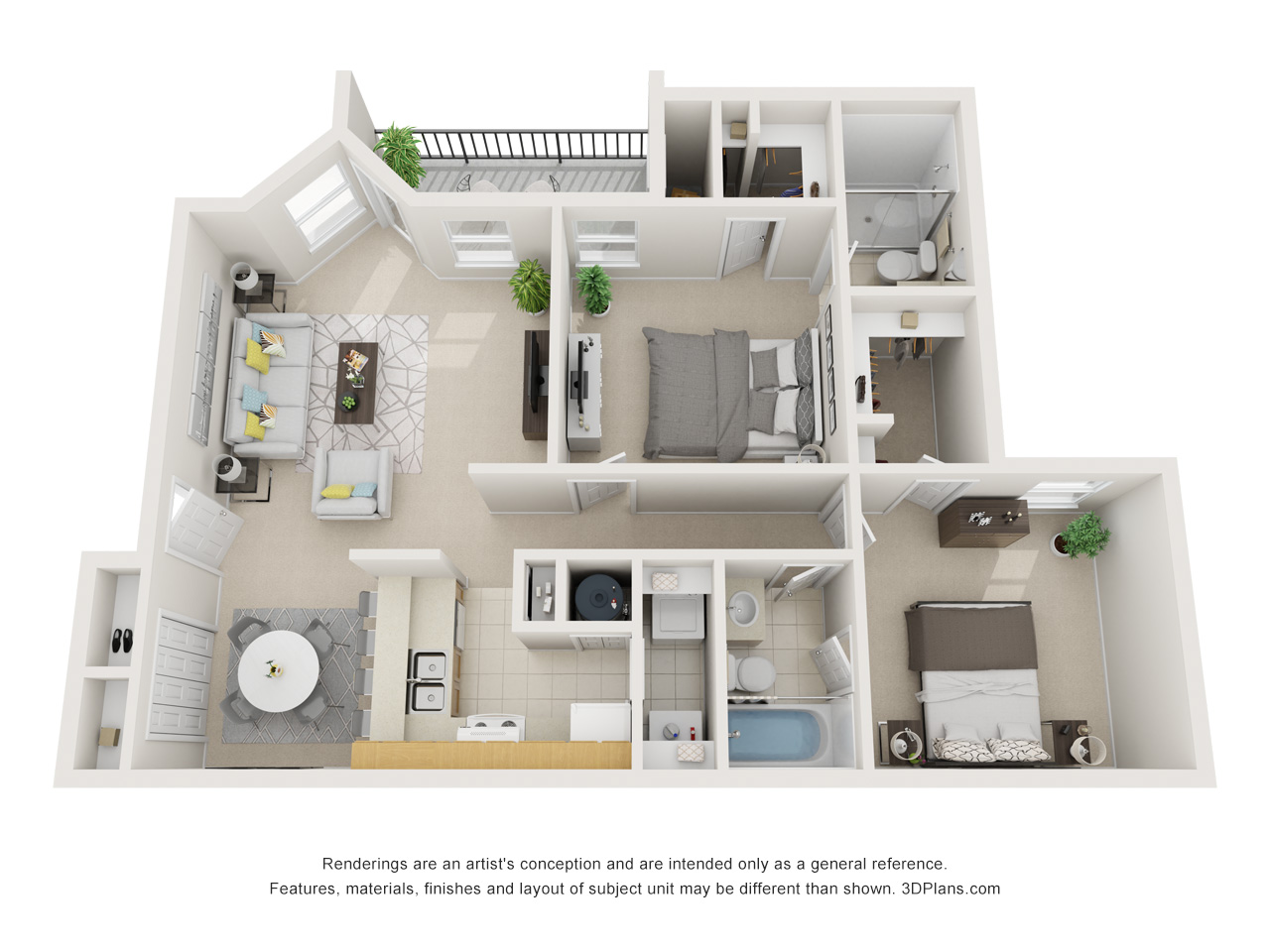 2x2 floor plan layout