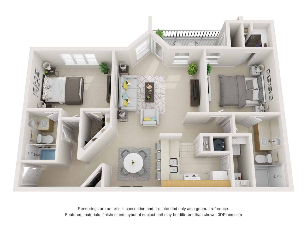 2x2 floor plan layout