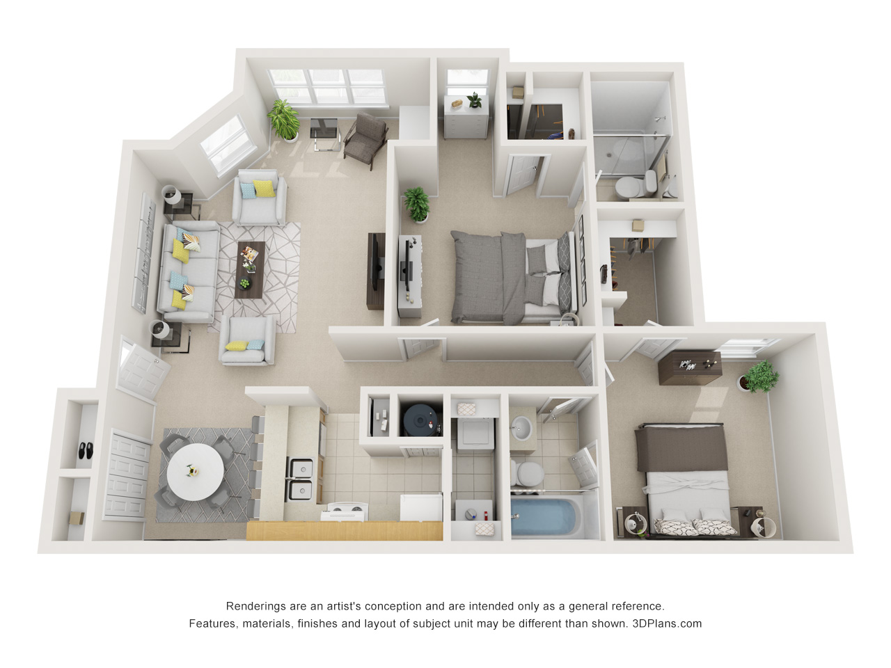 2x2 floor plan layout