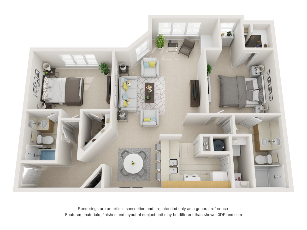 2x2 floor plan layout