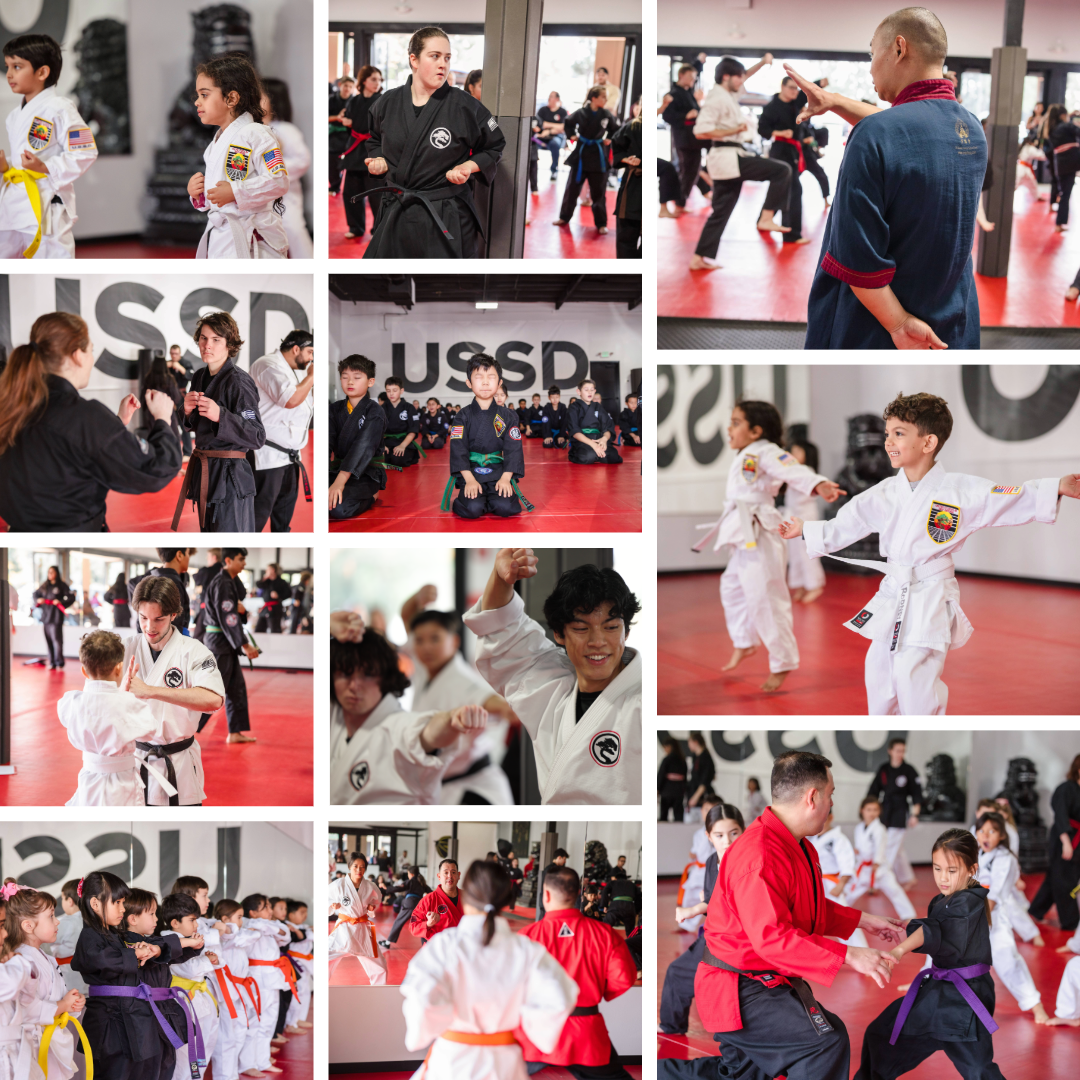 Adult Self Defense and Kids Karate Students Training in Lake Forest