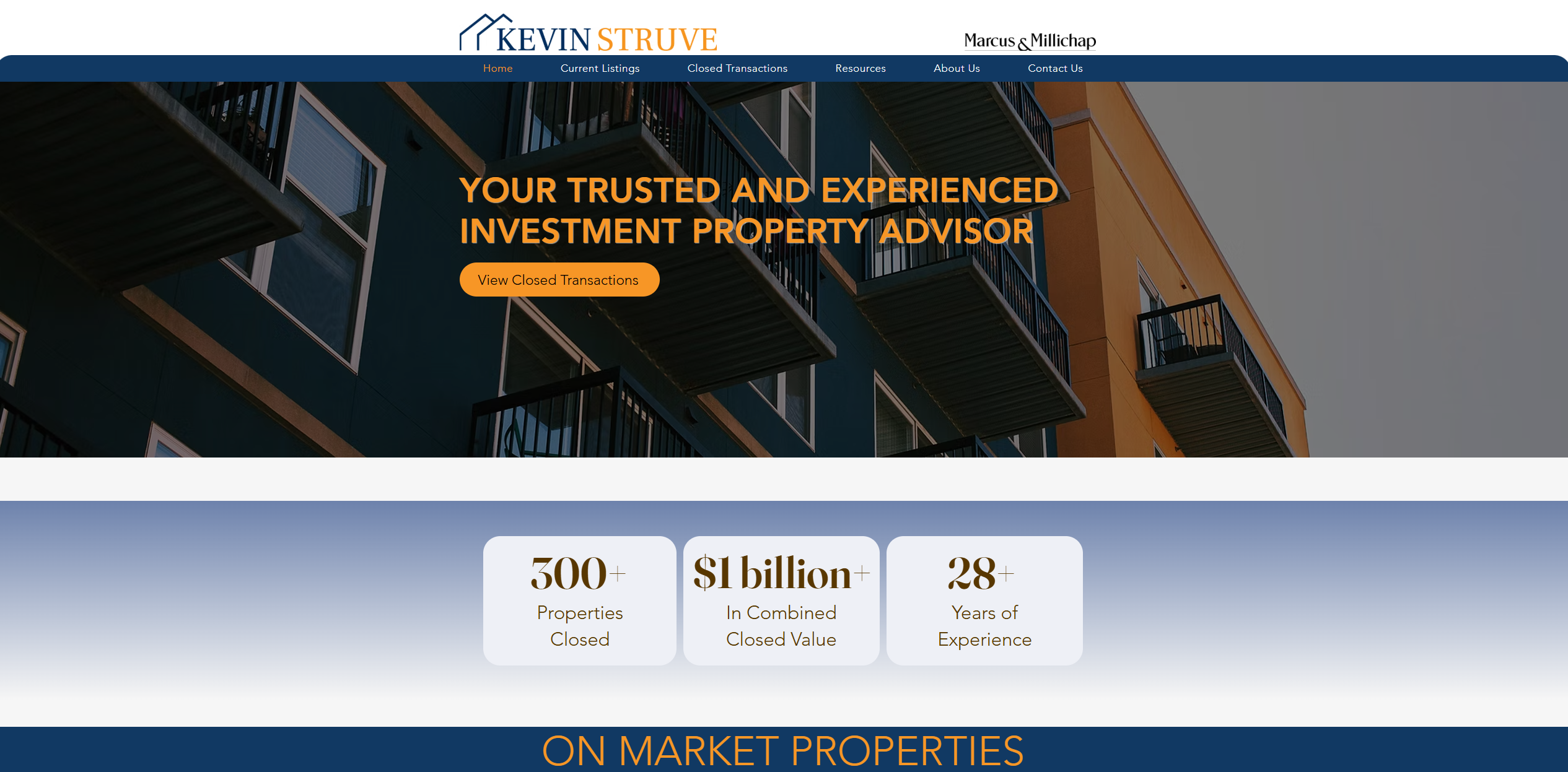 Website redesign for Kevin Struve real estate by Pat's Designs, Los Angeles web designer