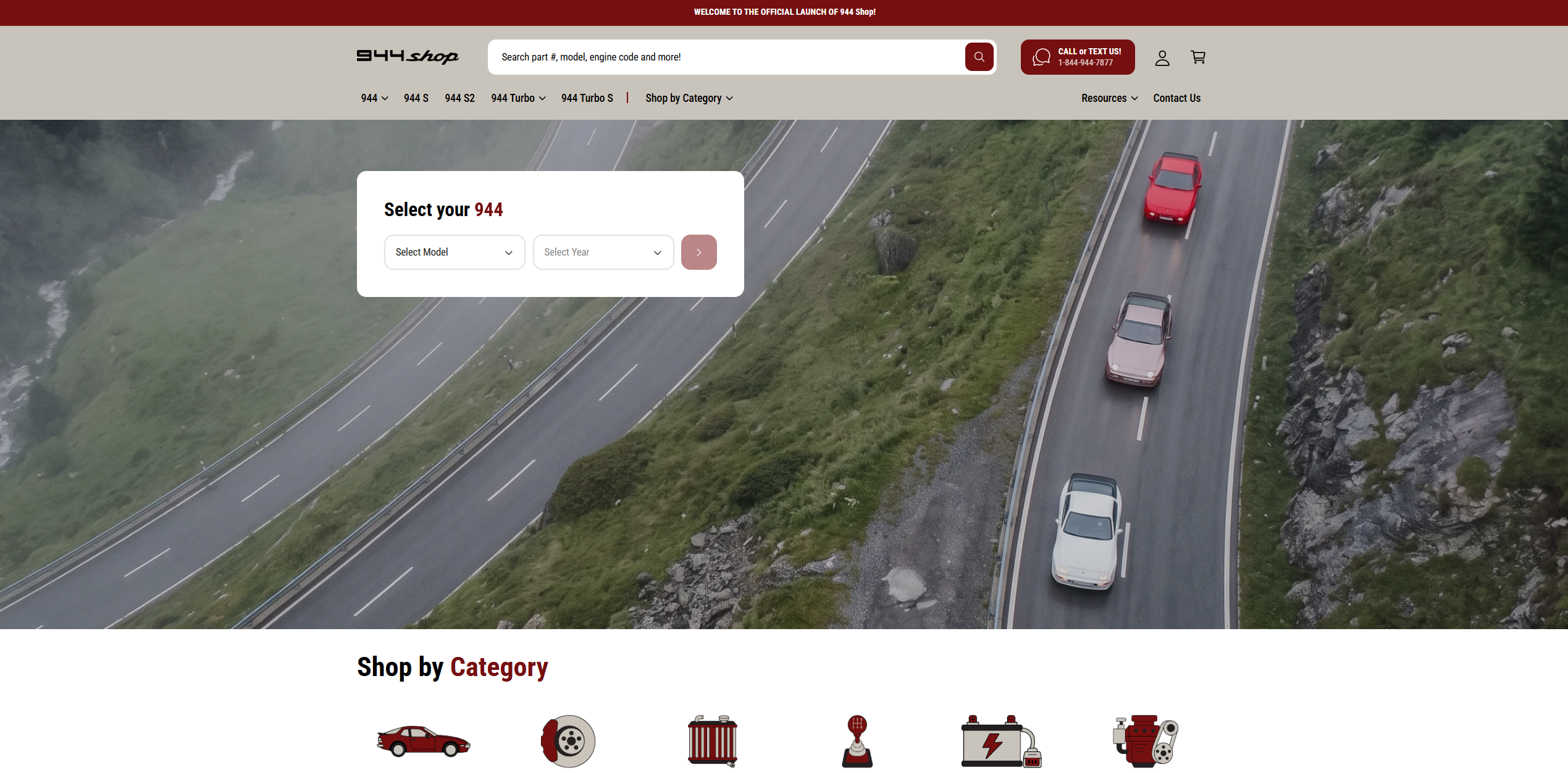 New Shopify e-commerce website for 944 Shop built by Pat's Designs in Los Angeles