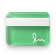 Green card icon with a white stripe and a signature line in the bottom right corner.