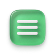 Green rounded square icon with three horizontal white lines representing a menu.