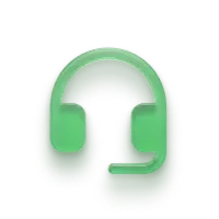 Green headset with microphone icon symbolizing customer support or communication.