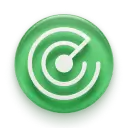 Green circular radar icon with concentric circles and a dot.