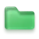 Green folder icon with rounded corners and a transparent background.