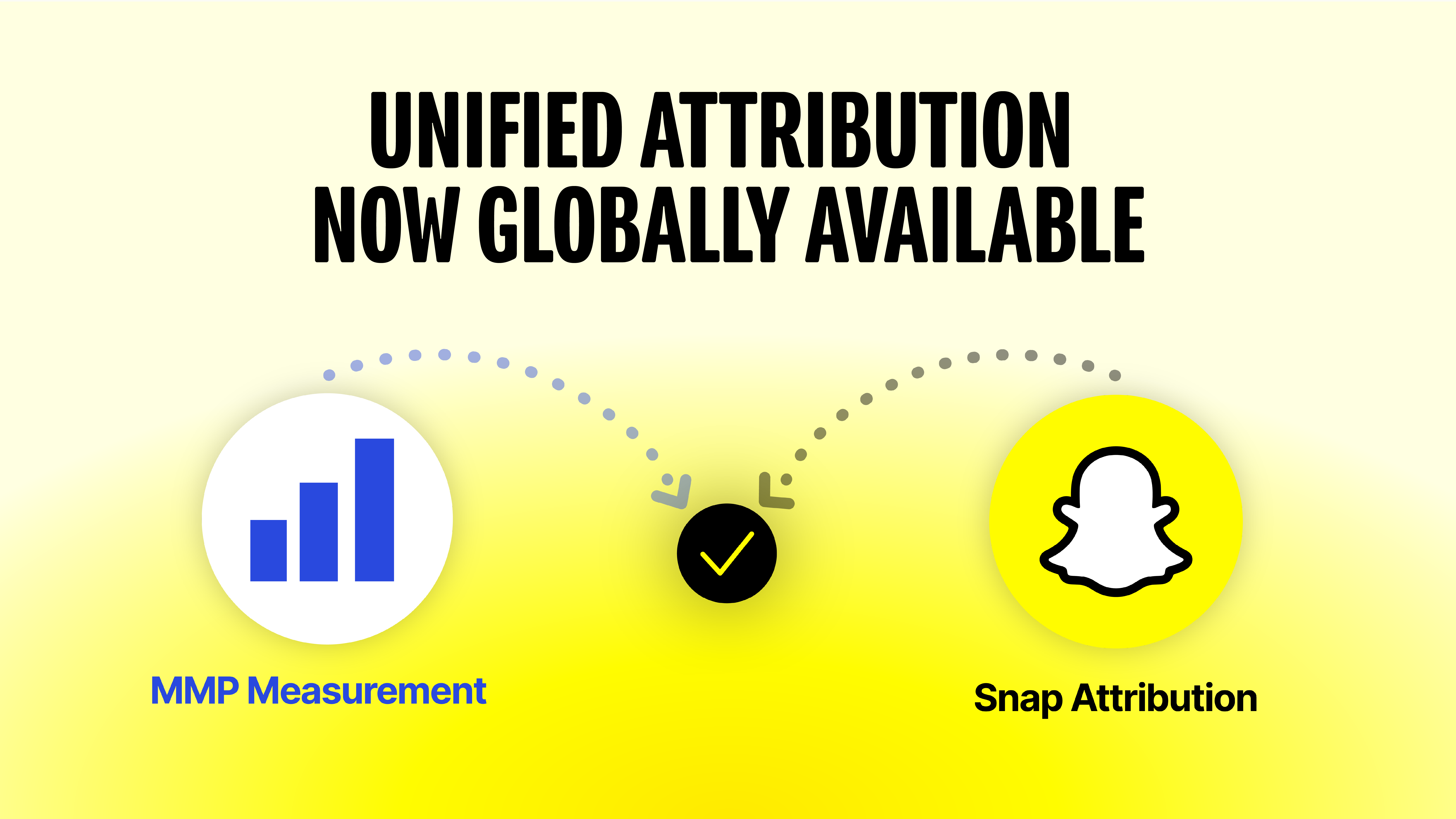 Official Snapchat graphic announcing Unified Attribution for app advertisers. Image courtesy of Snapchat for Business.