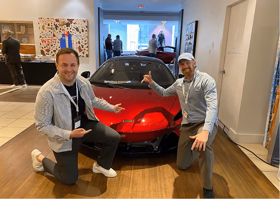 At the booth with the McLaren
