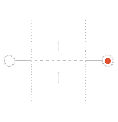 Line diagram measuring the span between an open point and a marked endpoint