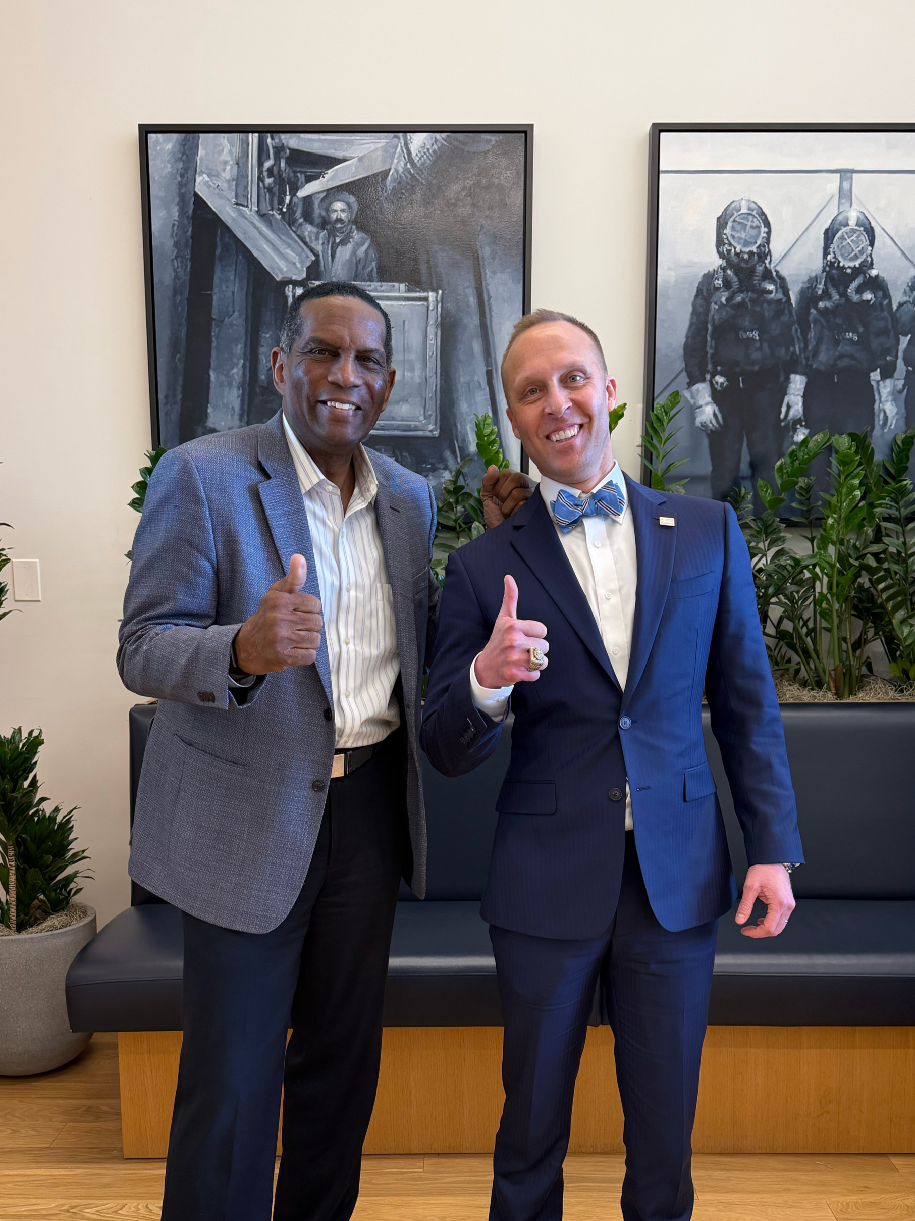 Kent Davis standing with a campaign supporter
