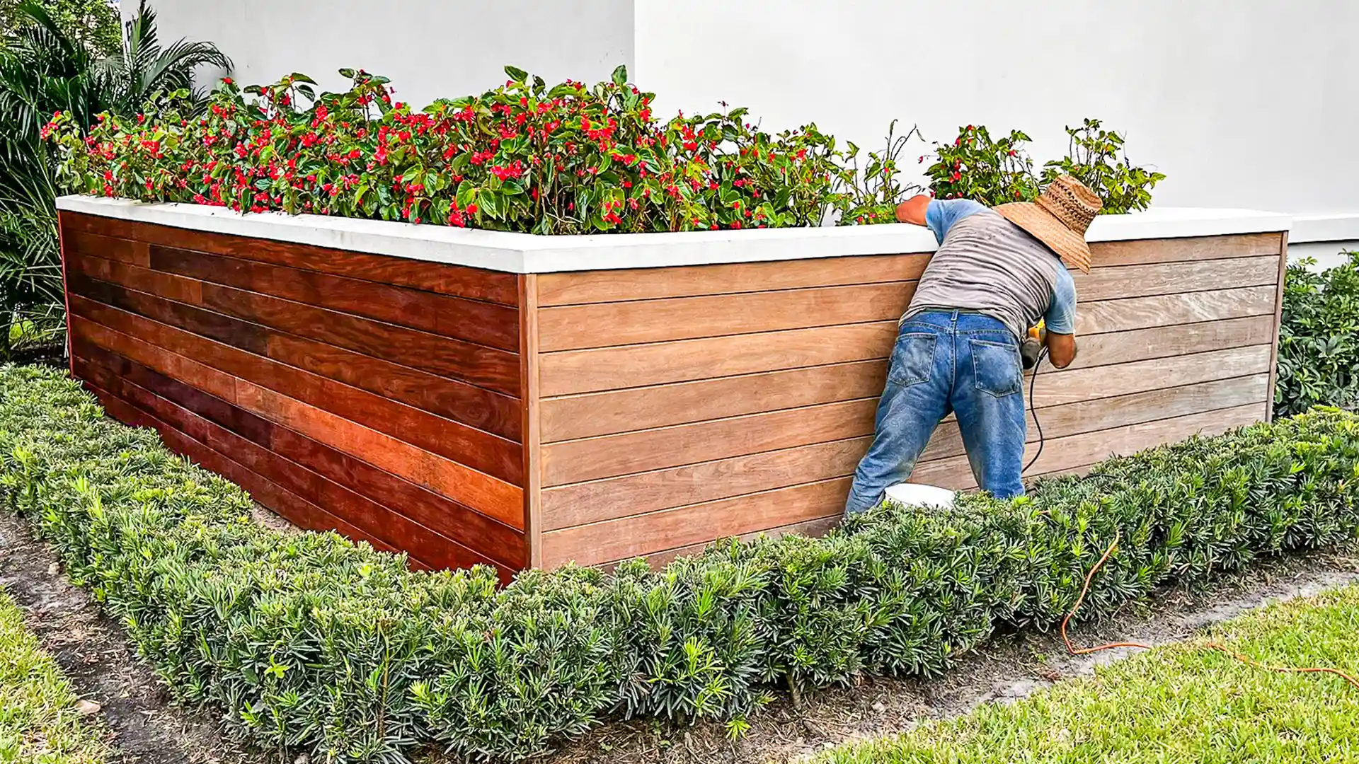 Exterior wood restoration project completed in Palm Beach County
