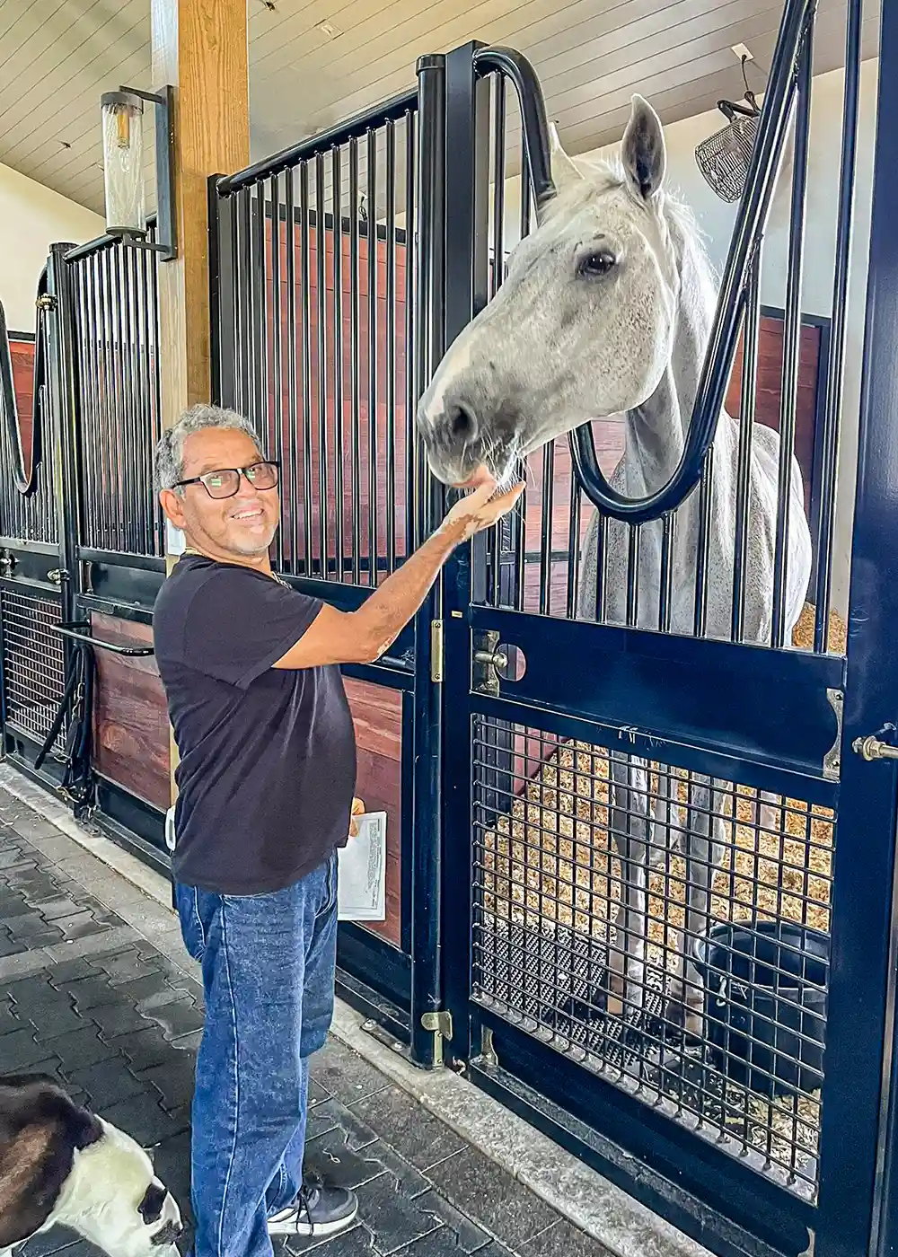 Palm Beach Wood Restoration team member at an equestrian property