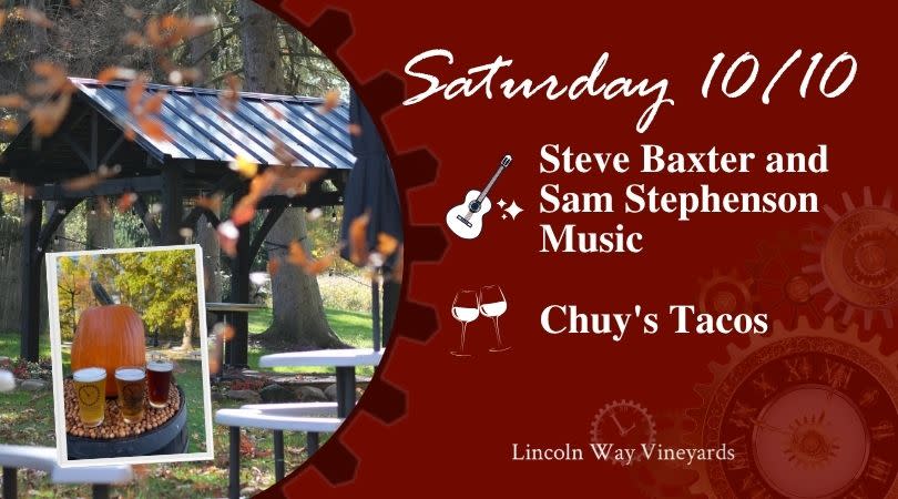 Saturday Tunes and Food with Steve Baxter and Sam Stephenson Music and Chuy’s Tacos