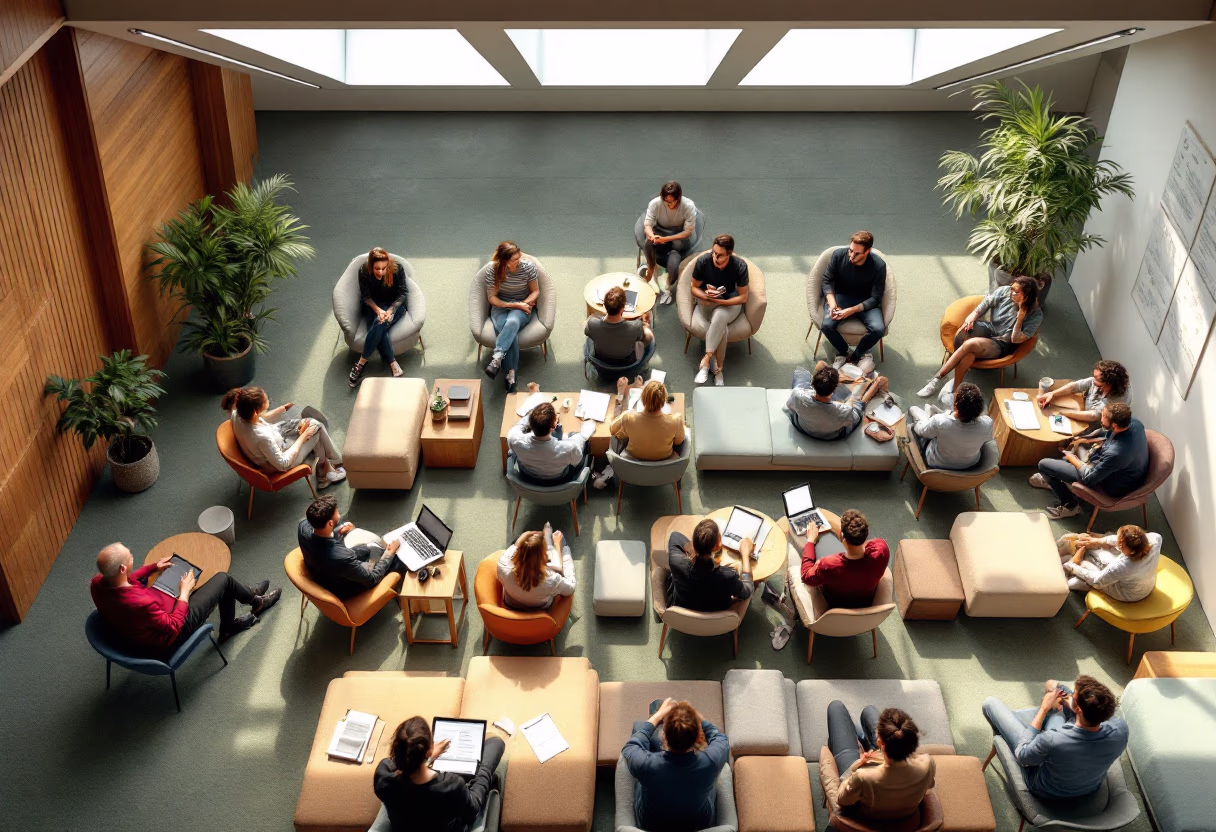 Presentation to an audience in a conference room
