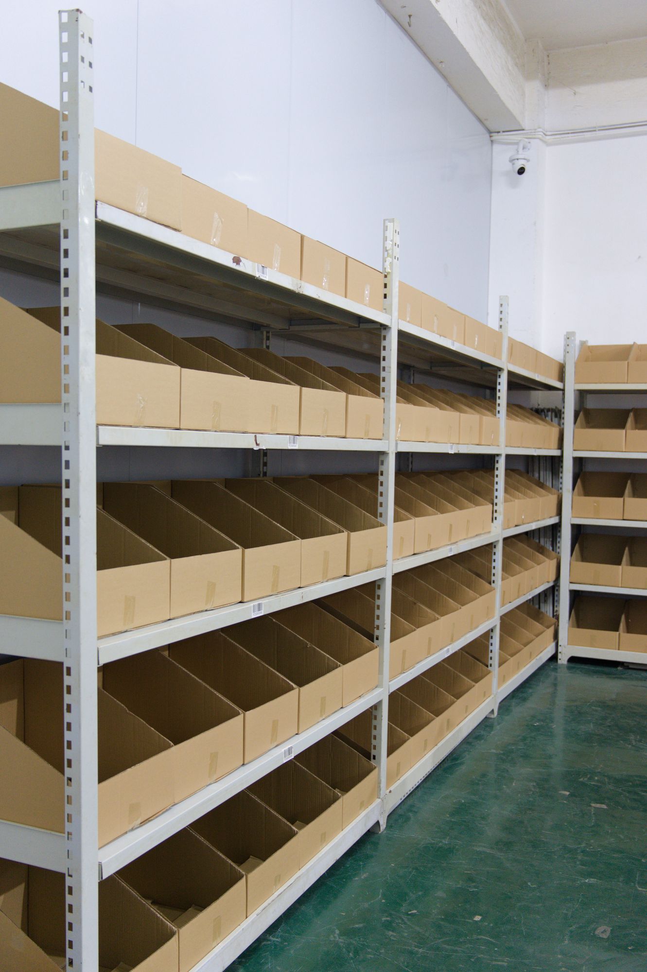 Bin shelving ready for new stock at Omina's China facility