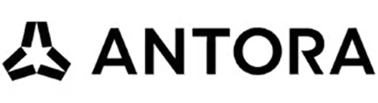 The Antonina logo in black on a dark background, with a stylized emblem to the left of the wordmark.