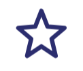 Outlined star icon with a blue stroke on a white background.