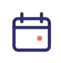 Calendar icon with a small red dot marking one of the dates.