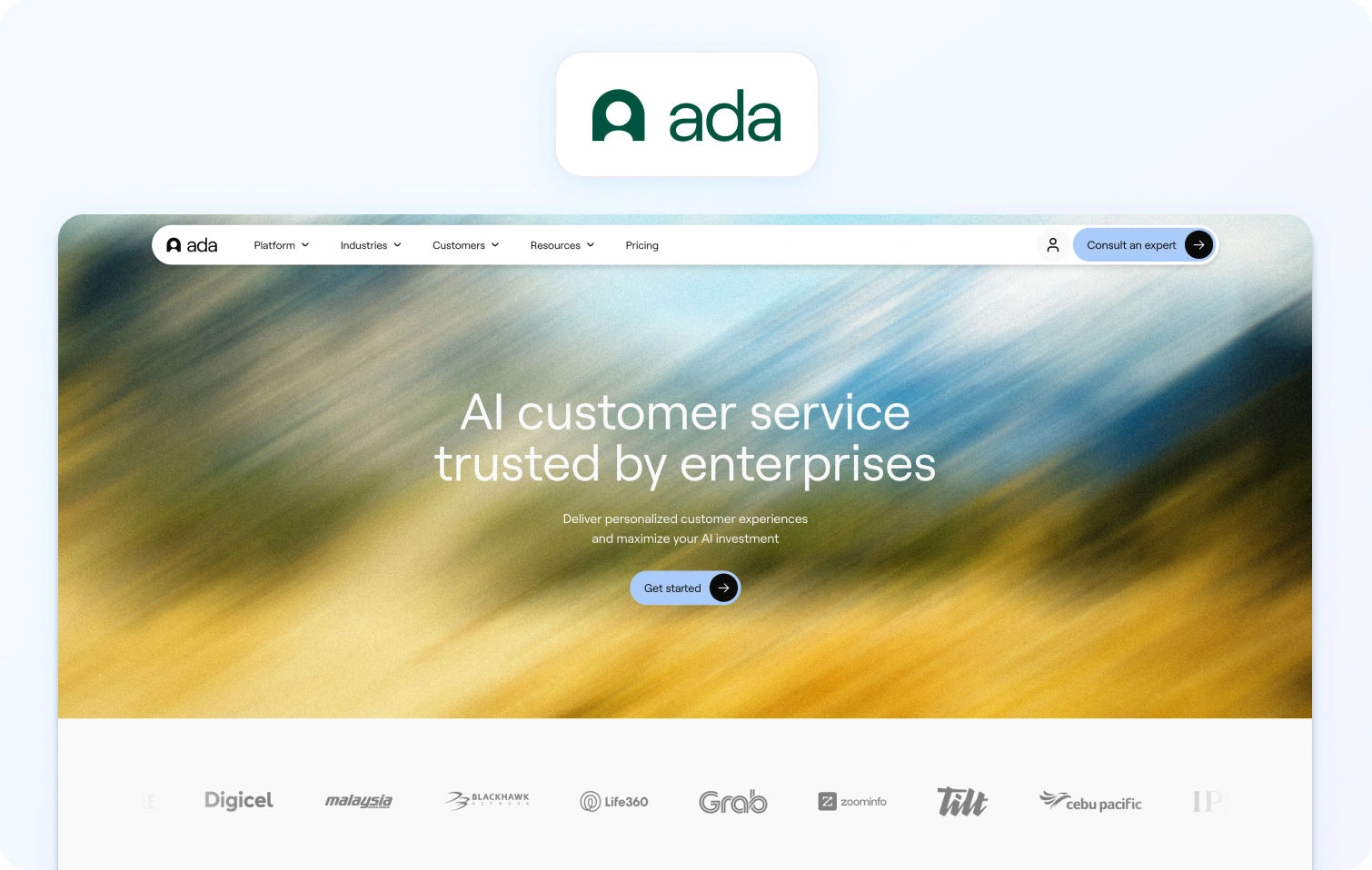 Ada Homepage View