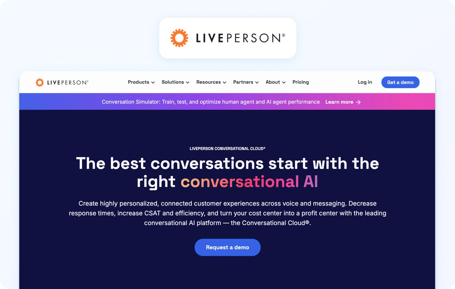 LivePerson Homepage View